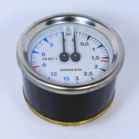 Gauge Magister Double 0-3/0-15 bar