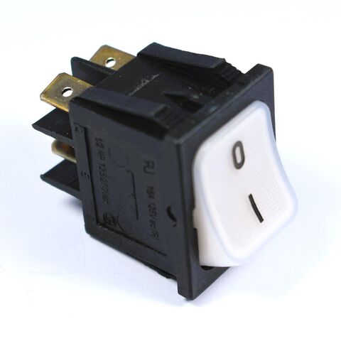Rocker Switch Rect.30 x 22mm White Lit Black Nos