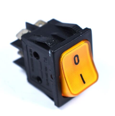 Rocker Switch Black Rect.Orange LED 31 x 22 Blk Nos