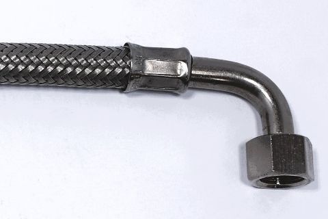 Hose Braided St.Steel 3/8 50cm DbleElbow