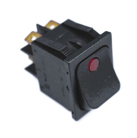 Rocker Switch Black Rect. Red LED Bipolar 31 x 22mm